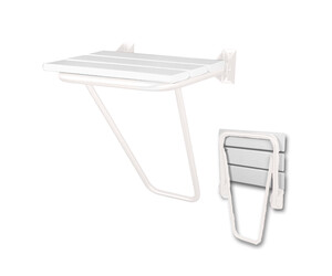 Asiento abatible mural inox blanco