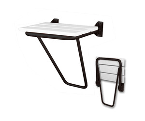 Asiento abatible mural inox negro