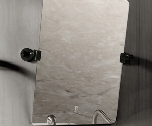 Espejo reclinable inox negro